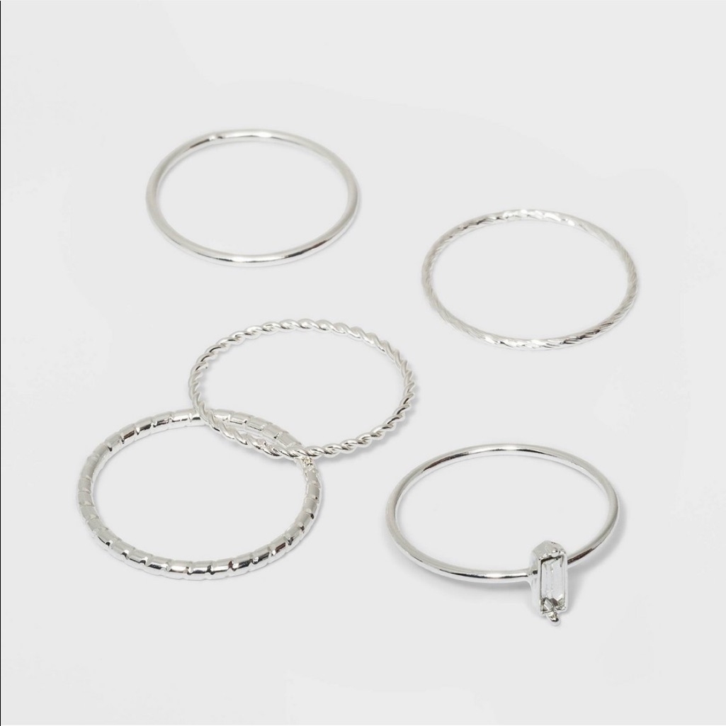 Nwt Silver Ring Set